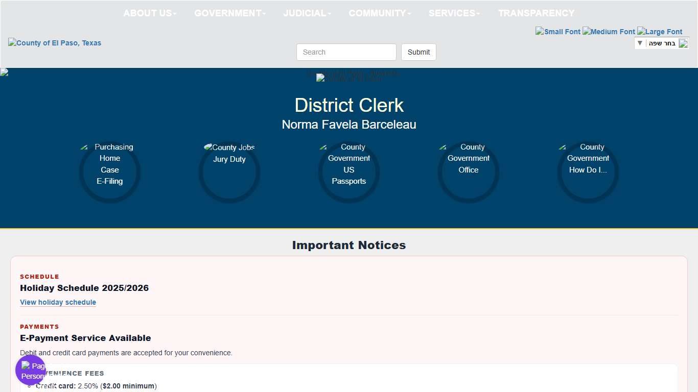 County of El Paso Texas - District Clerk